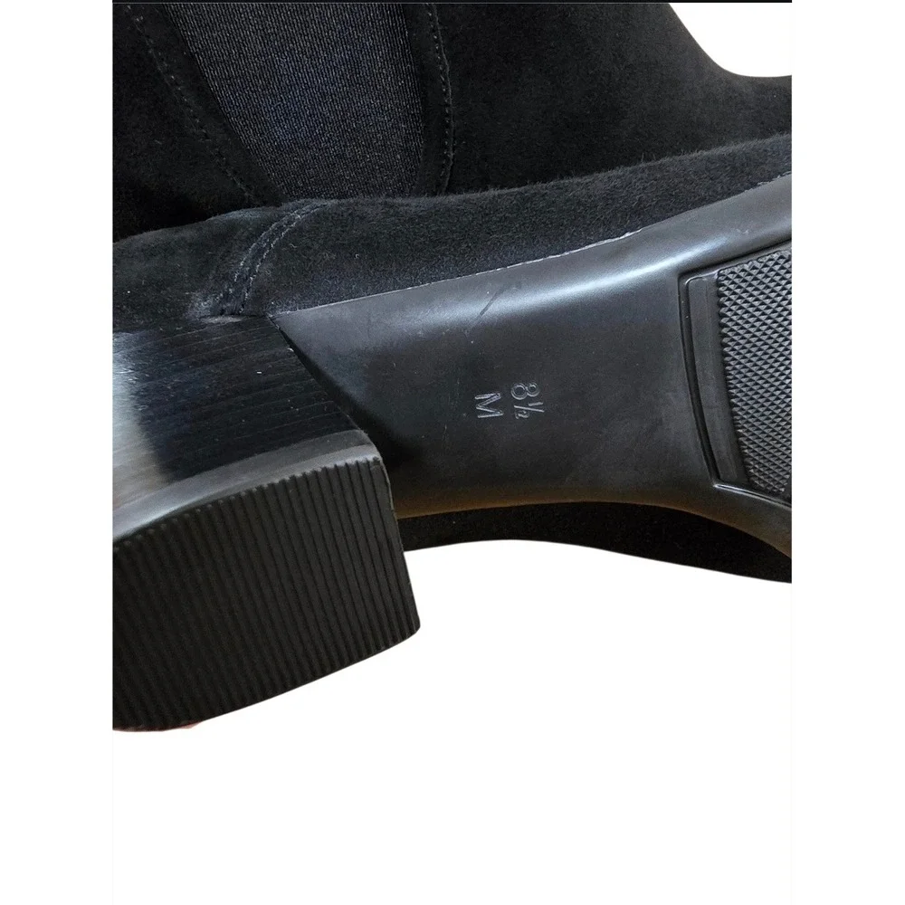 VanEli Ankle Boots Womens Size 8.5 Black Suede Block Heel Booties Slip-on NWOT